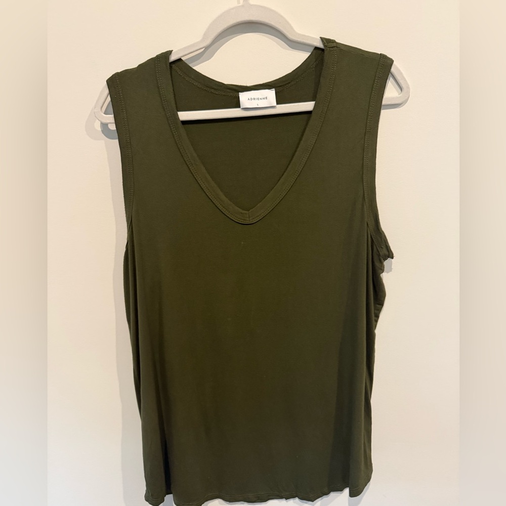 Adrienne Olive Green Tank. Size Large